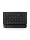 Intrecciato Flap Business Card Wallet Black - BOTTEGA VENETA - BALAAN 3