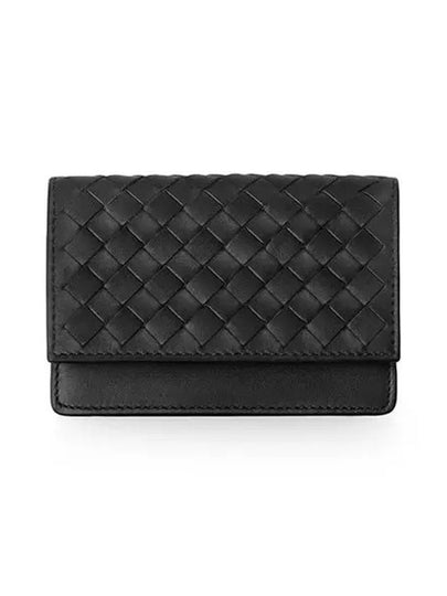 Intrecciato Flap Business Card Wallet Black - BOTTEGA VENETA - BALAAN 2