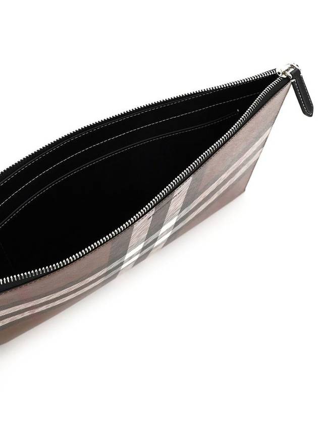 Check E Canvas Zipper Strap Clutch Bag - BURBERRY - BALAAN 4