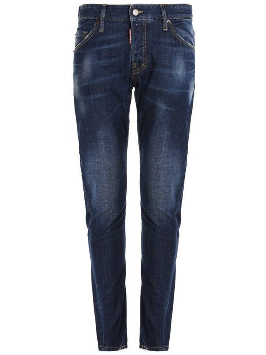 Men's Sexy Twist Jeans Dark Blue - DSQUARED2 - BALAAN.