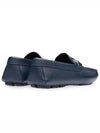 Logo Saffiano Leather Driving Shoes Baltic Blue - PRADA - BALAAN 5