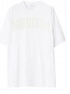 Lace Logo Cotton Oversized Short Sleeve T-Shirt White - BURBERRY - BALAAN 5