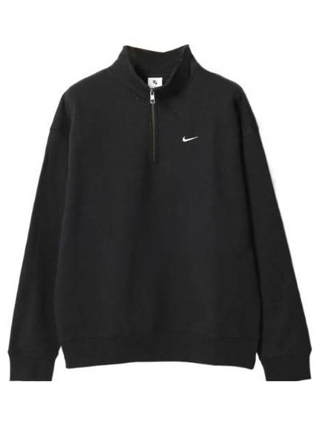 Solo Swoosh Quarter Zip Sweatshirt Black - NIKE - BALAAN 2