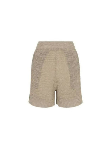 Women s Textured Banding Knit Shorts Dark Beige 270354 - ARMANI EXCHANGE - BALAAN 1