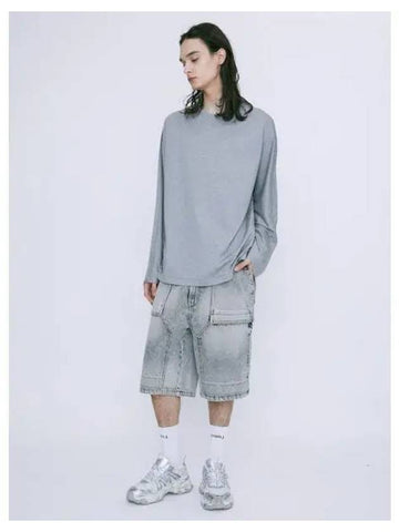 Core Cotton Essential Long Sleeve T Shirt Gray Domestic Product GM0023112758954 - JUUN.J - BALAAN 1