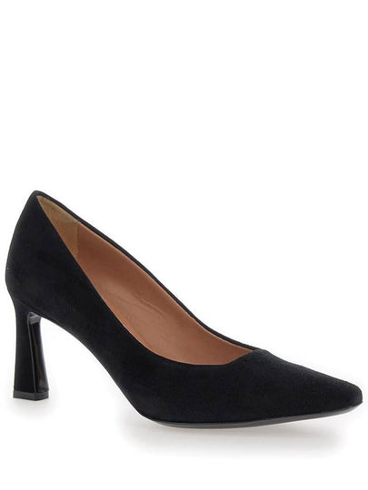 Black Pumps With Geometric Heel In Suede Woman - POLLINI - BALAAN 2