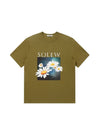 Men's Flower Graphic Short Sleeve T-Shirt Khaki SW23ETS03KK - SOLEW - BALAAN 2