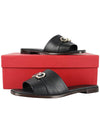 Gancini Leather Slippers Black - SALVATORE FERRAGAMO - BALAAN 11