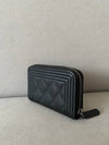 Boy Zipper Card Wallet Caviar Black Silver A80602 - CHANEL - BALAAN 6