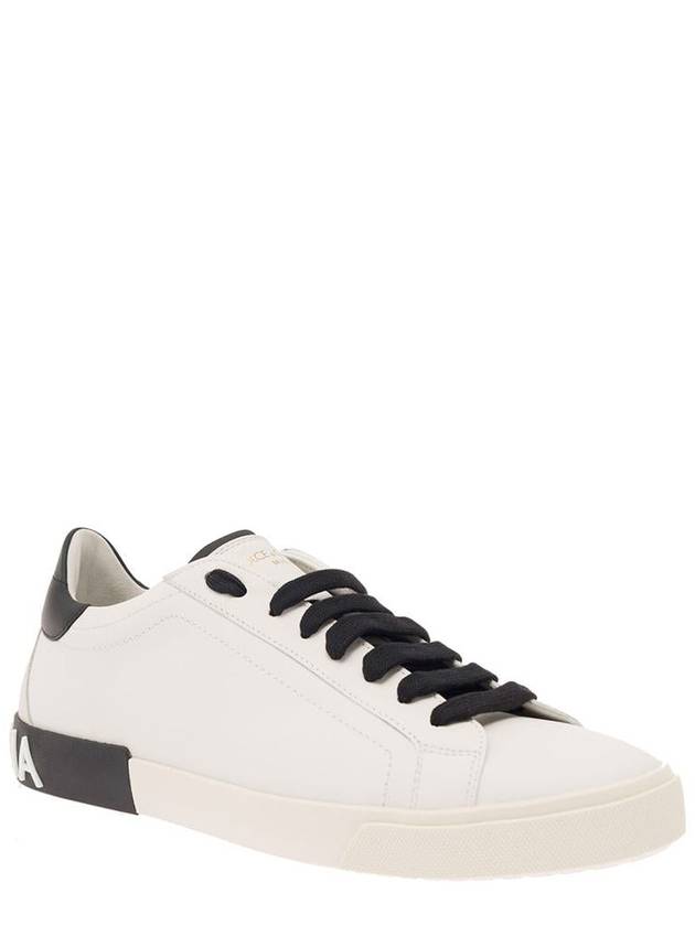 Calfskin Portofino Vintage Sneakers White Black - DOLCE&GABBANA - BALAAN 3