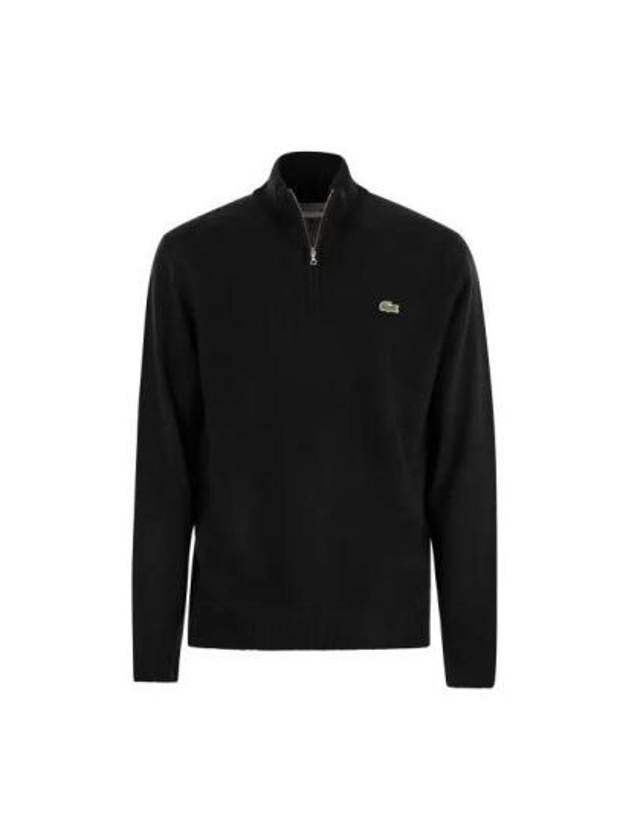 Logo Patch Half Zip Knit Top Black - LACOSTE - BALAAN 2