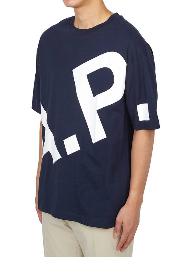 Lisandre Logo Print Short Sleeve Shirt Dark Navy - A.P.C. - BALAAN 3