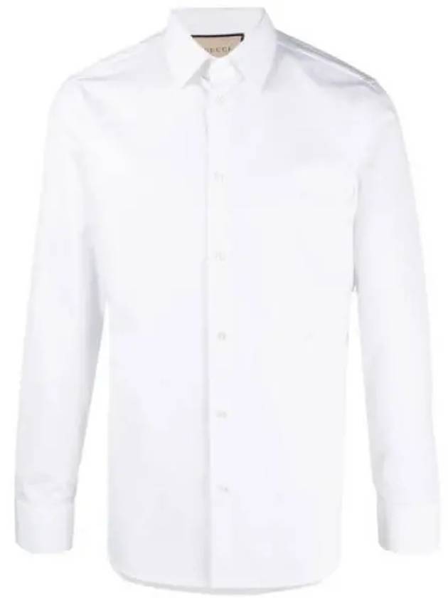 Double G Cotton Silk Long Sleeve Shirt White - GUCCI - BALAAN 2