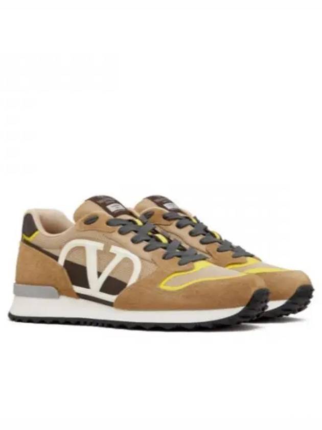 V Logo Low Top Sneakers Yellow - VALENTINO - BALAAN 2