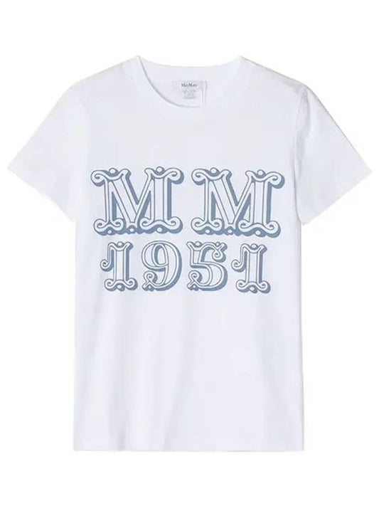 Women's Mincio Logo Cotton Short Sleeve T-Shirt White - MAX MARA - BALAAN.