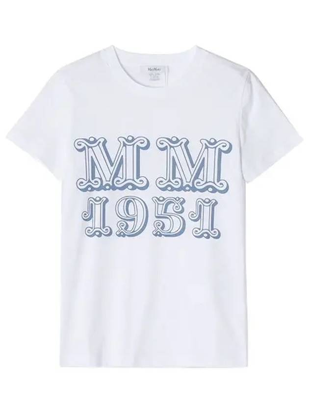 Women's Mincio Logo Cotton Short Sleeve T-Shirt White - MAX MARA - BALAAN 2