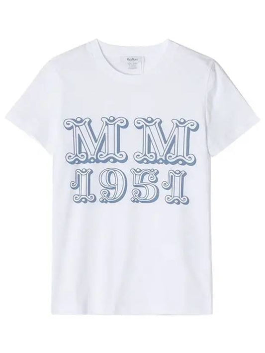Women's Mincio Logo Cotton Short Sleeve T-Shirt White - MAX MARA - BALAAN 2