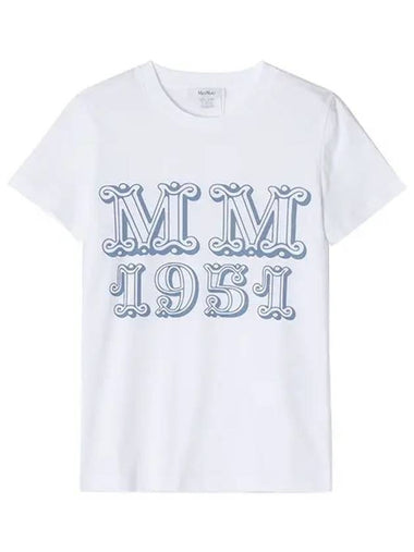 Women's Mincio Logo Cotton Short Sleeve T-Shirt White - MAX MARA - BALAAN 1