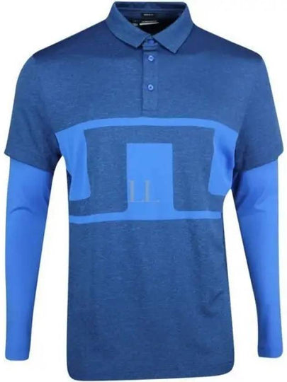 Men's Leon Regular Fit Long Sleeve Polo Shirt Blue - J.LINDEBERG - BALAAN 2