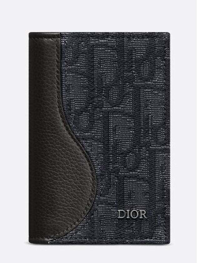 Oblique Saddle Bifold Card Wallet Black - DIOR - BALAAN 2