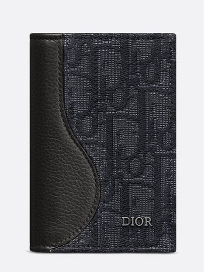 Oblique Saddle Bifold Card Wallet Black - DIOR - BALAAN 2