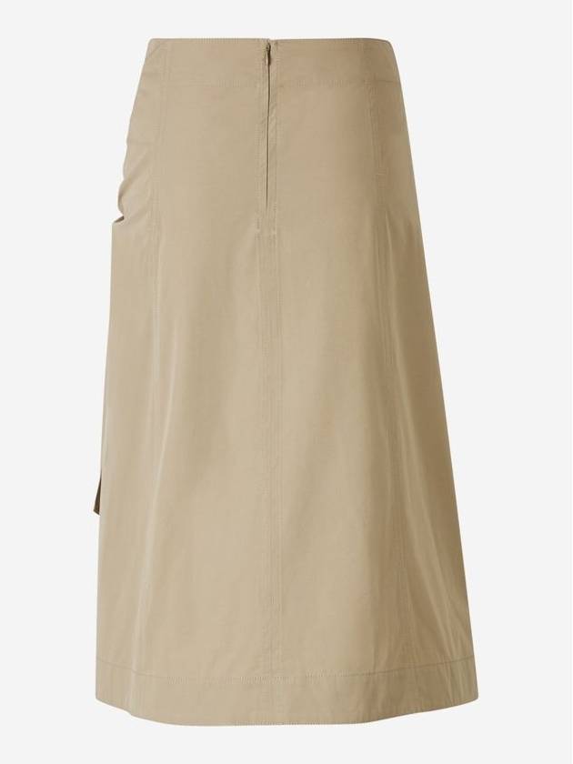 Asymmetric Hem Midi A-Line Skirt Beige - BOTTEGA VENETA - BALAAN 4