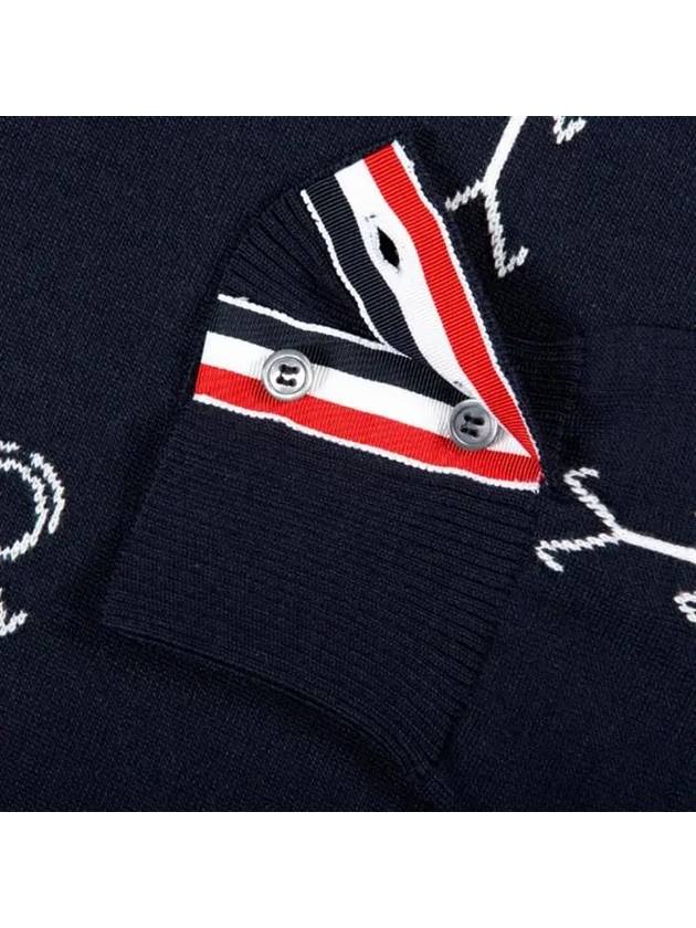 Mr. Thom Icon Diagonal Knit Top Navy - THOM BROWNE - BALAAN 4