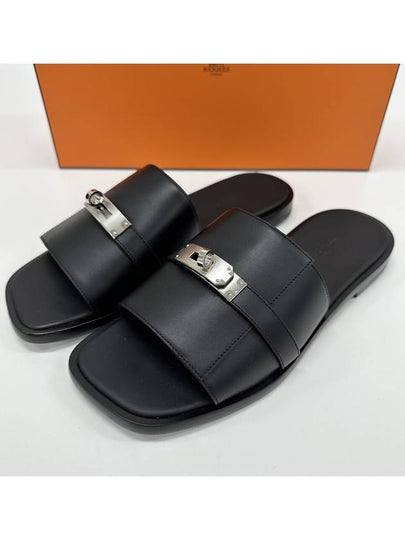 Gabriel Kelly Buckle Sandals Slippers Black H231739ZH02 42 5 - HERMES - BALAAN 2