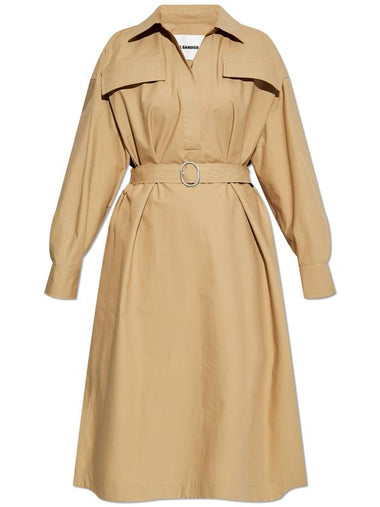 JIL SANDER+ Dress With Belt, Women's, Beige - JIL SANDER - BALAAN 1