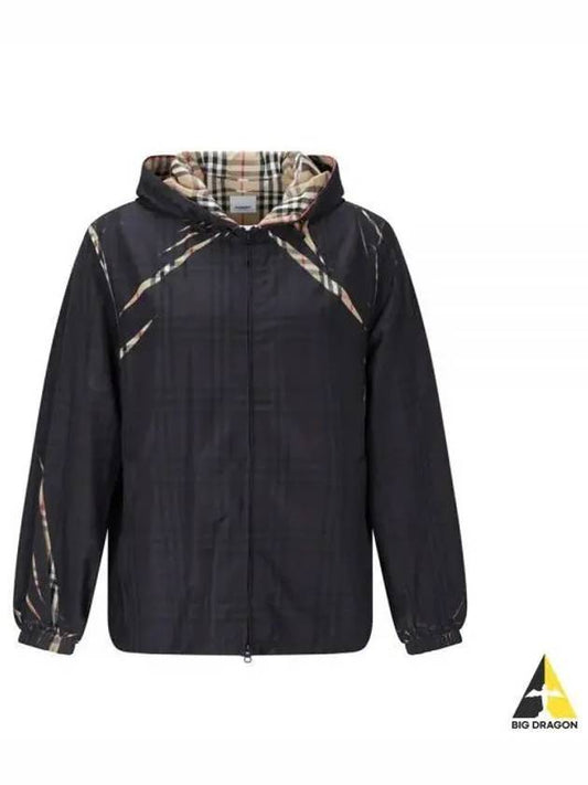 Sliced Check Zip-Up Hoodie Black - BURBERRY - BALAAN 2