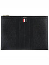 diagonal striped leather clutch bag black - THOM BROWNE - BALAAN 2