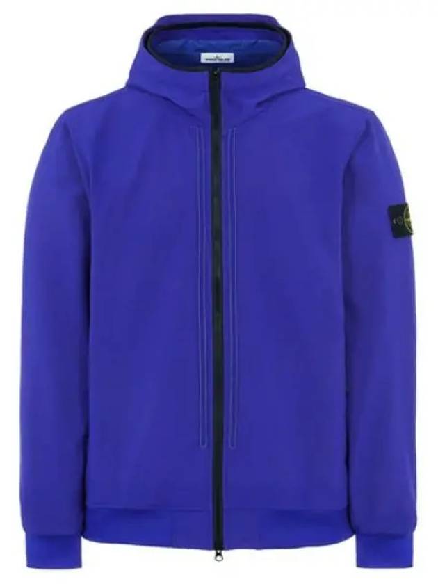 Wappen Patch Soft Shell Hooded Jacket Blue - STONE ISLAND - BALAAN 2