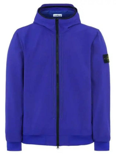 Wappen Patch Soft Shell Hooded Jacket Blue - STONE ISLAND - BALAAN 2