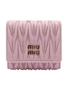 Matelasse Logo Nappa Leather Half Wallet Alabaster Pink - MIU MIU - BALAAN 2