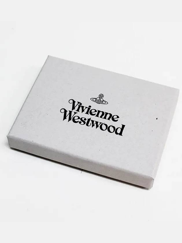 ORB Logo Grain Leather Slim Card Wallet Black - VIVIENNE WESTWOOD - BALAAN 7