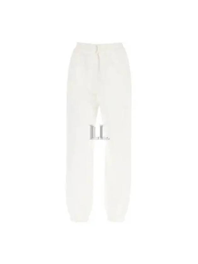 Embroidered Logo Drawstring Cotton Track Pants White - MIU MIU - BALAAN 2