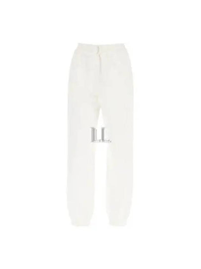 Embroidered Logo Drawstring Cotton Track Pants White - MIU MIU - BALAAN 2