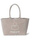 Yenky Zipper Logo Washed Cotton Tote Bag Light Grey - ISABEL MARANT - BALAAN 6