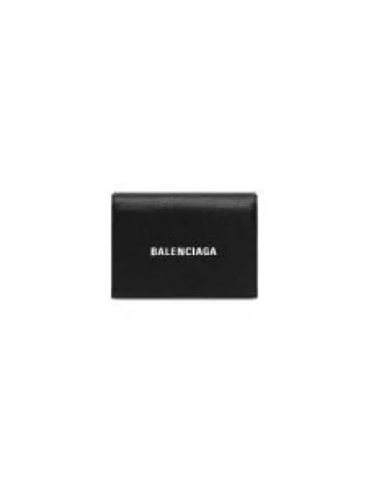 Logo Print Tri-Fold Half Wallet Black - BALENCIAGA - BALAAN 2