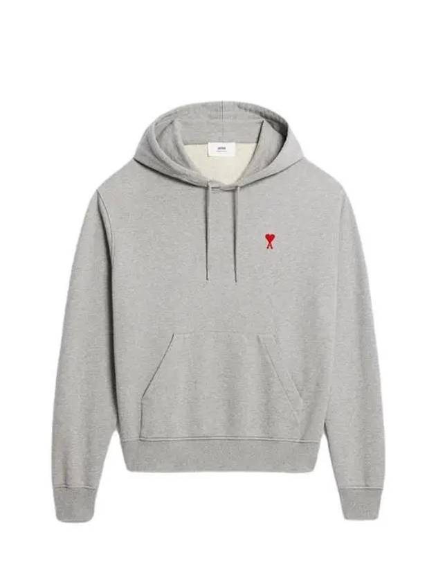 Heart Small Logo Hoodie Grey - AMI - BALAAN 2