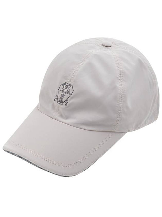 Logo Embroidered Curved Peak Ball Cap White - BRUNELLO CUCINELLI - BALAAN 2