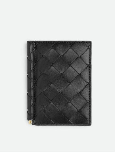 Bill Clip Intrecciato Flap Card Wallet Black - BOTTEGA VENETA - BALAAN 2