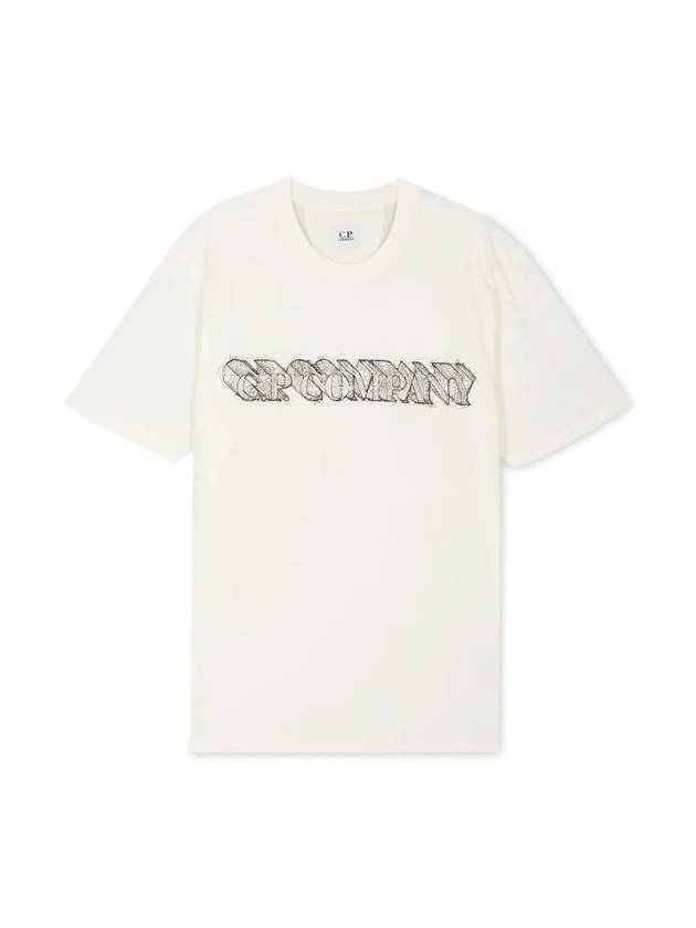 Graphic Logo Print Cotton Jersey Short Sleeve T-Shirt White - CP COMPANY - BALAAN 1