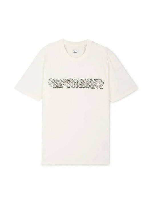 Graphic Logo Print Cotton Jersey Short Sleeve T-Shirt White - CP COMPANY - BALAAN 2