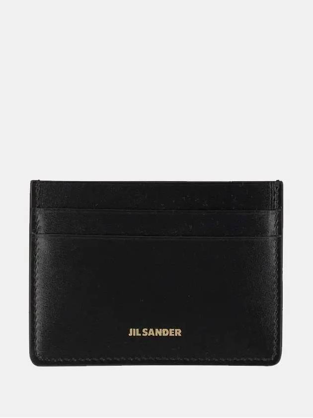 Logo Leather Card Wallet Black - JIL SANDER - BALAAN 4