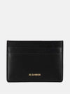 Logo Leather Card Wallet Black - JIL SANDER - BALAAN 3