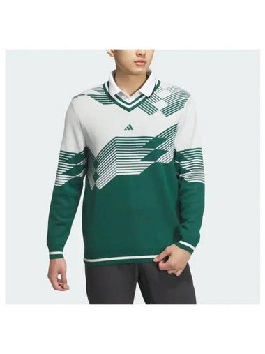 adidas GOLF Knit V neck Long Sleeve Pullover Sweater IM7246 - ADIDAS GOLF - BALAAN 1