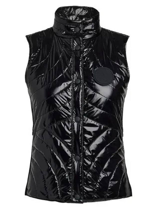 Women's Quilted Nylon Coated Merino Wool Line Snap Vest Black - G/FORE - BALAAN 2