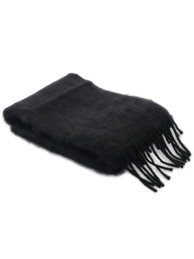 Anagram Fringe Mohair Scarf Black - LOEWE - BALAAN 3