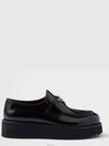 Brushed Leather Loafers Black - PRADA - BALAAN 5